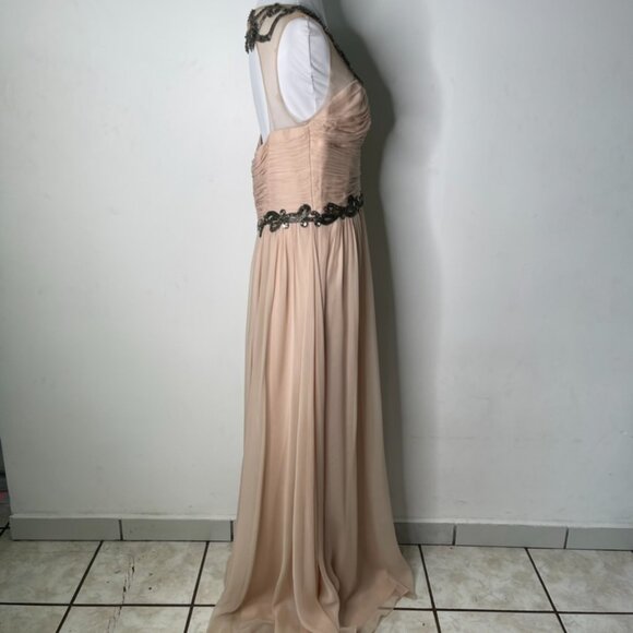 New Marchesa Notte Women's Blush Pink Maxi Dress Evening Gown Size 14 - Picture 6 of 14
